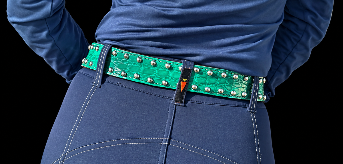 Fairytail Leather Jade Crocodile Western Belt