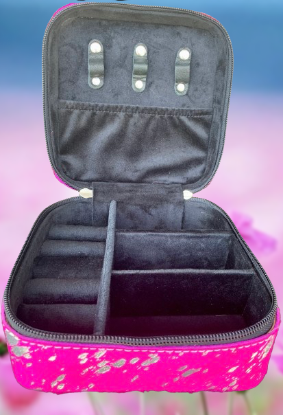 Pink Acid Wash Travel Jewelry Box