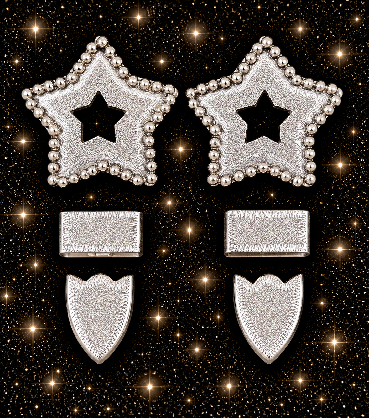 Silver Overlay Star Buckles, 5/8”