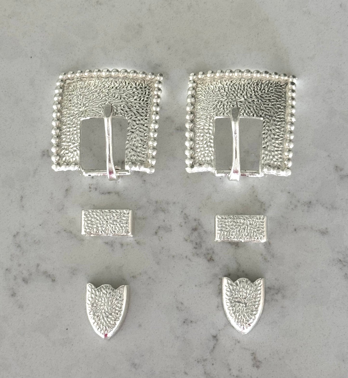 German Silver Hammered Buckles, 5/8”