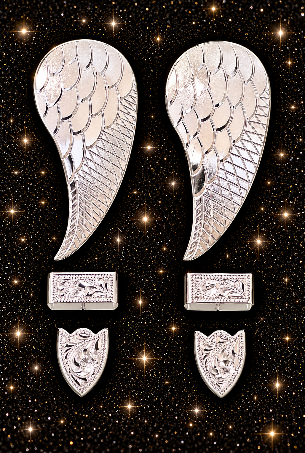 German Silver Angel Wing Buckles, 5/8”
