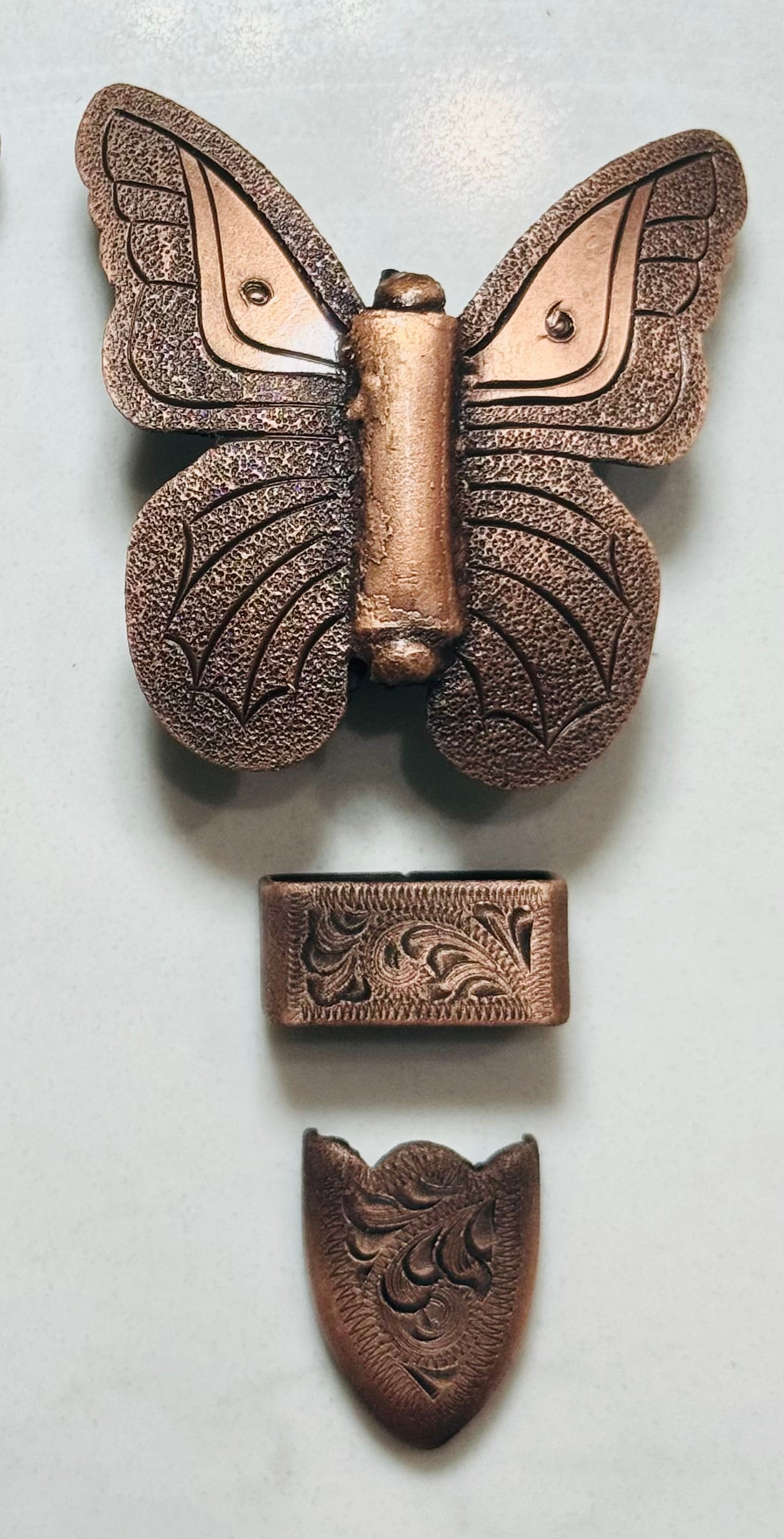 Antique Copper Butterfly Buckle, 5/8”