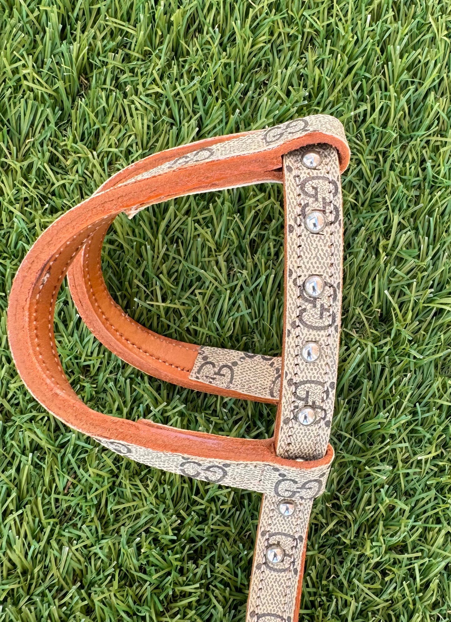 Fairytail Leather Co Tan Designer Headstall, German Silver