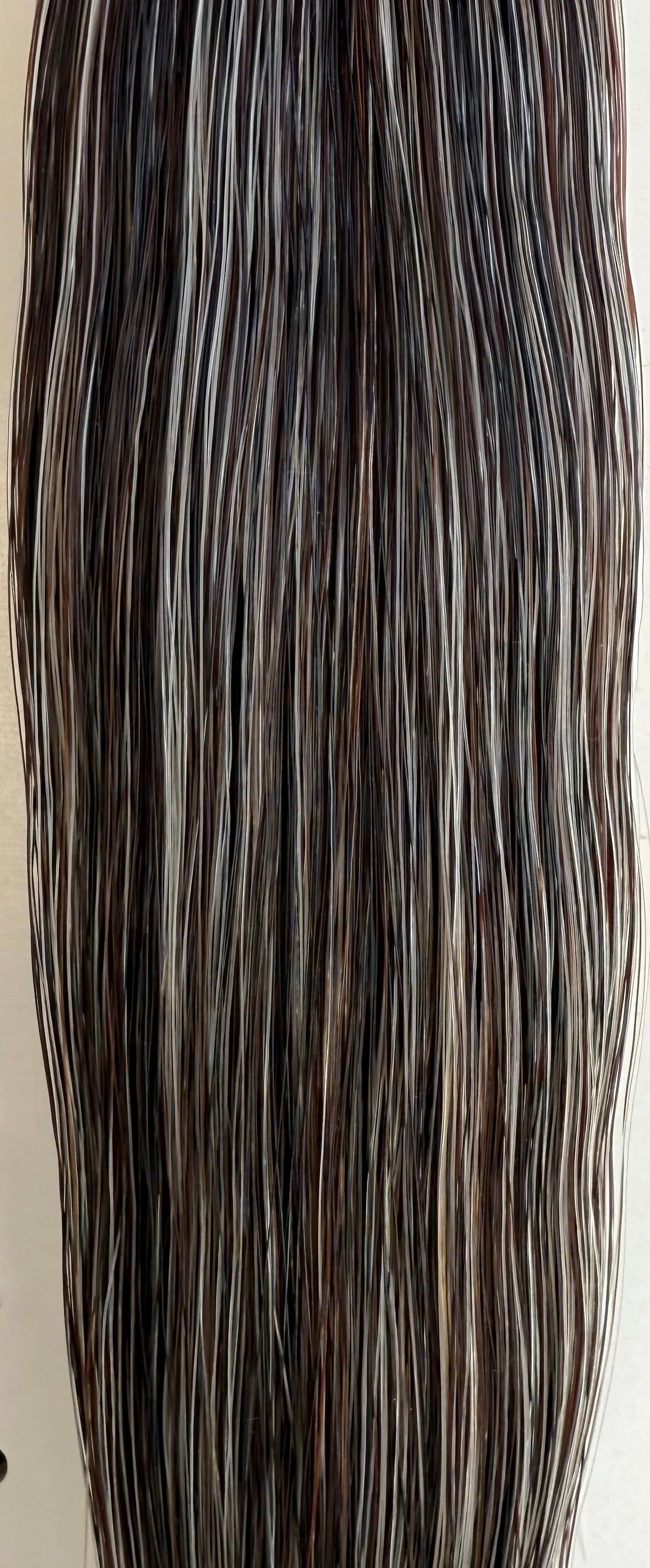 Darker Chestnut Flaxen Tail Extension 38”, 2 lbs, Weight Setup