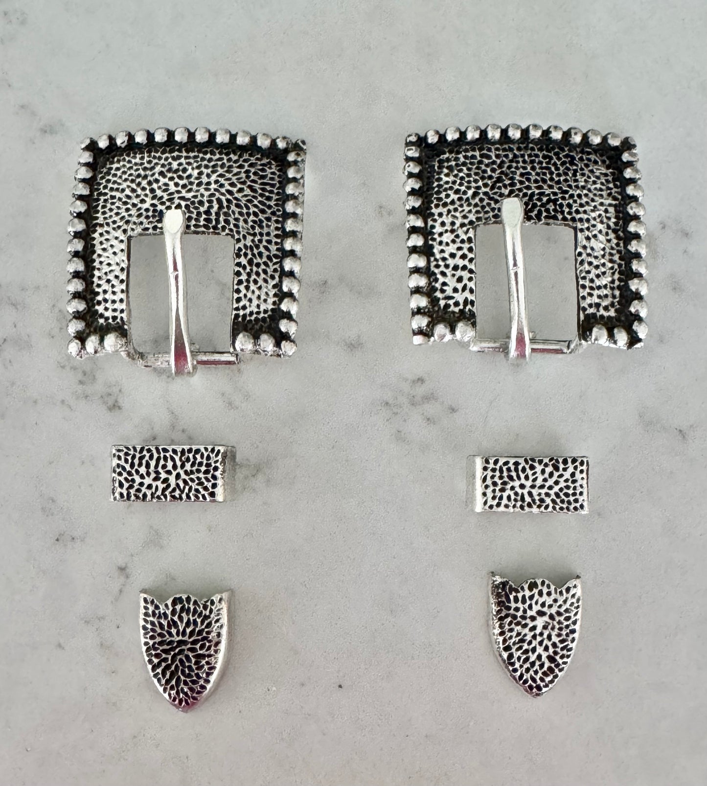 Antique Silver Hammered Buckles, 5/8”