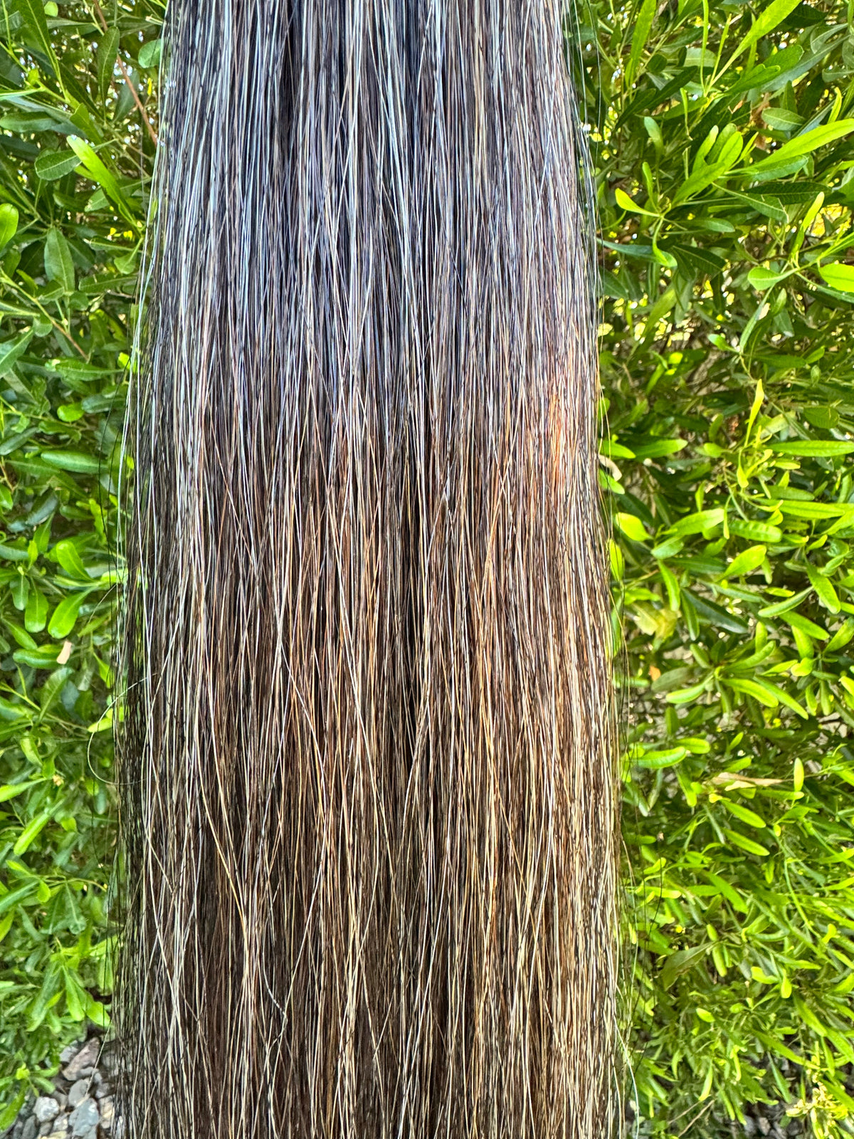 Brown Mix Tail Extension, 37”, 2Lb, Weight Setup
