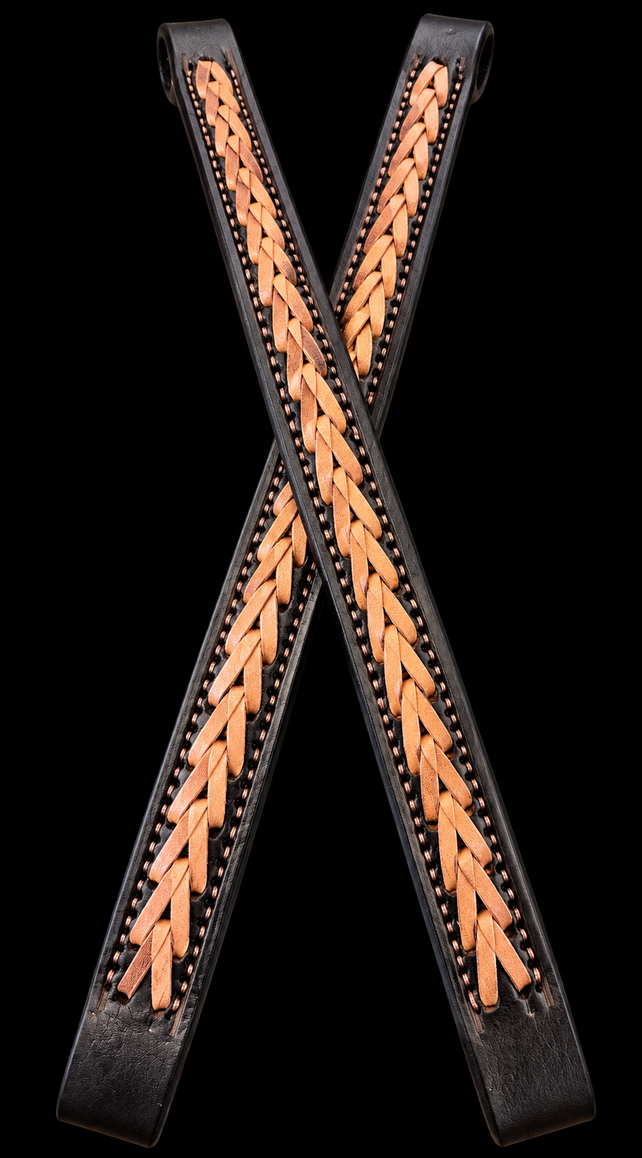 Chocolate with Metallic Copper Kangaroo Lace Ear Pieces