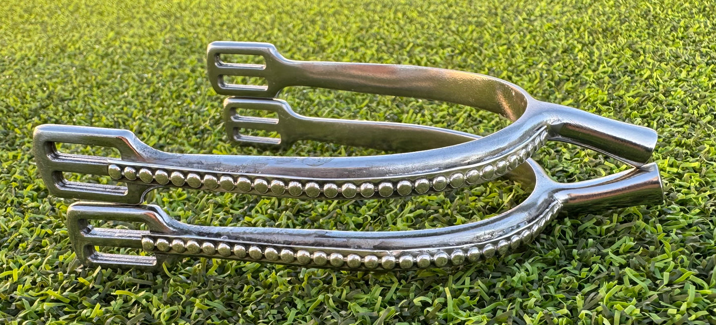 Ladies 1" Prince of Wales Canted English Spurs with Sterling Silver Dots