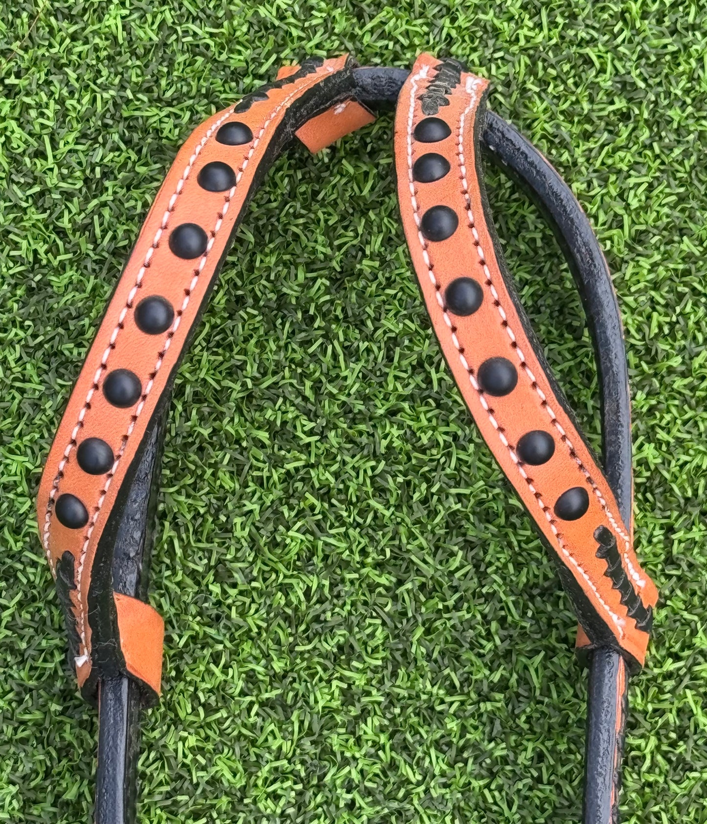 Fairytail Leather Co Natural and Black Two-Tone Headstall