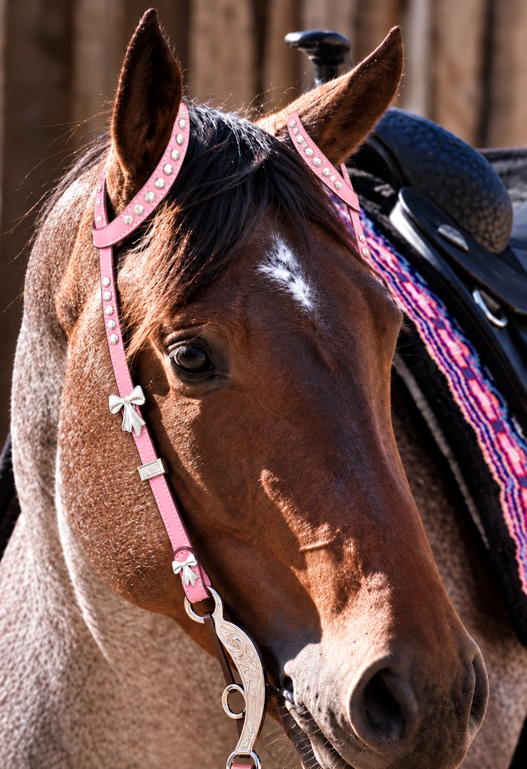 Fairytail Leather Co Dusty Pink Eel Headstall