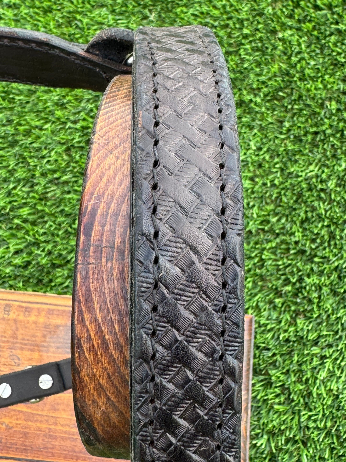 Black Basketweave Leather Yearling Halter