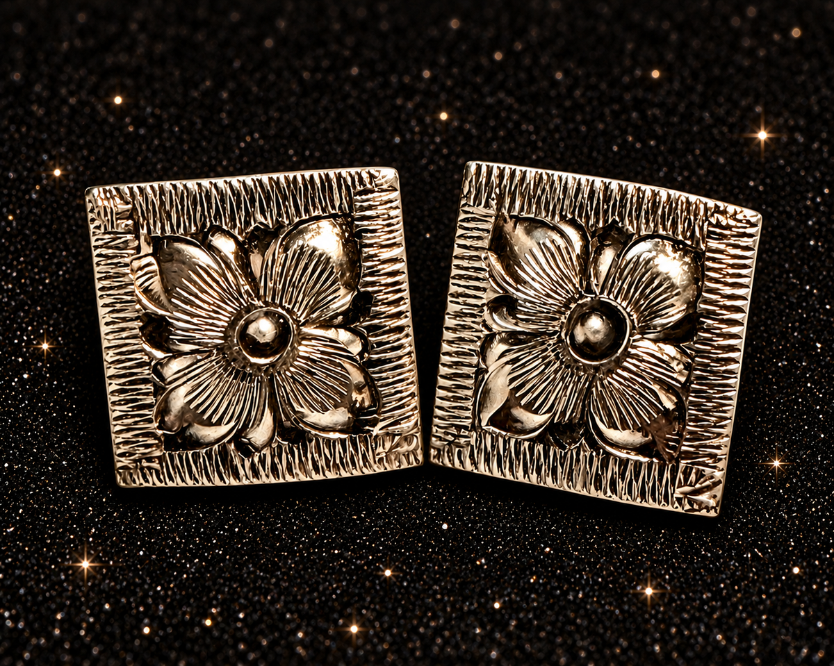 Silver Overlay Conchos, 1/2” Square