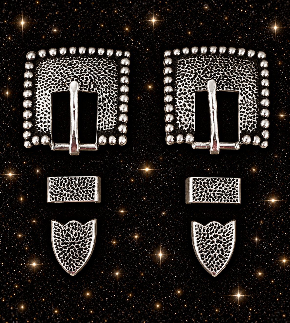 Antique Silver Hammered Buckles, 5/8”