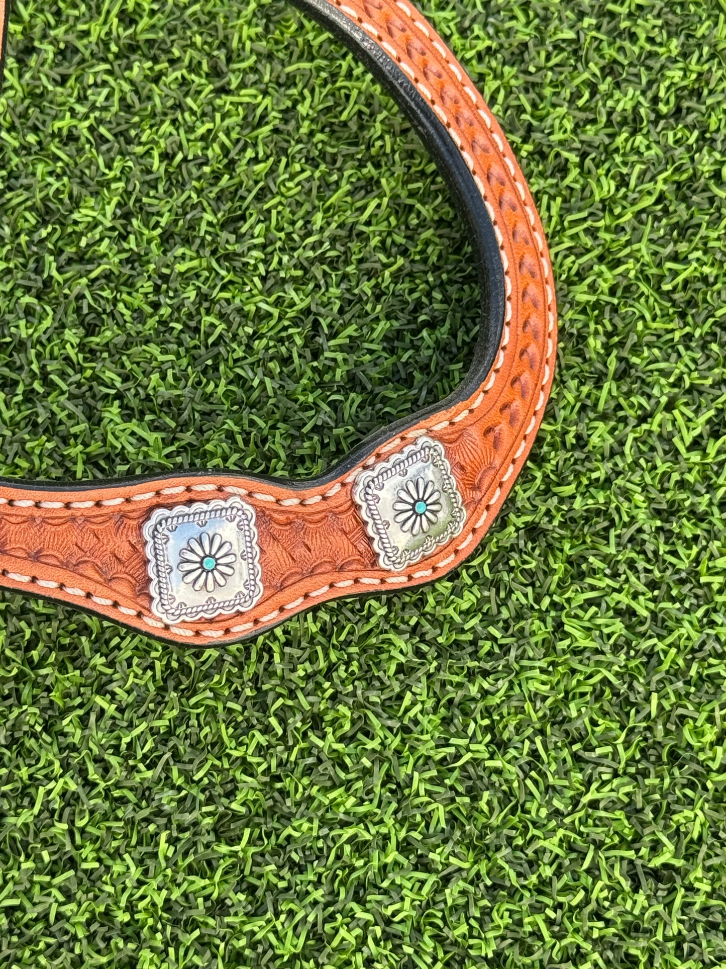 Light Basketweave Tooled Headstall