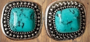 Southwestern Turquoise Square Earrings