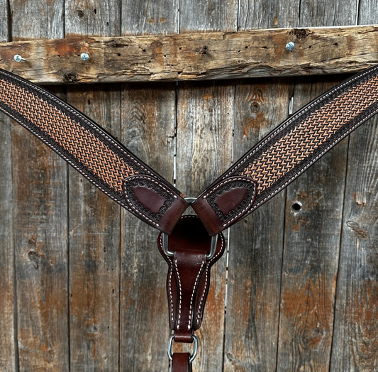 Two Tone Breastcollar with Foxtail Tooling