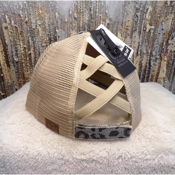 Upcycled LV C.C. Baseball Hat, Criss Cross Back