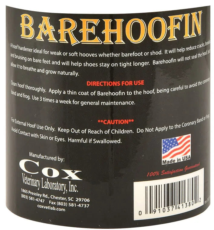 barefoot hoof hardener label