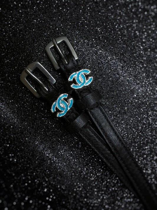 ManeJane Double C's Blue English Spur Straps