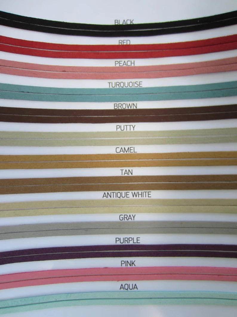 Suede Hair Bands with Antique Silver Beads - Multiple Color Options