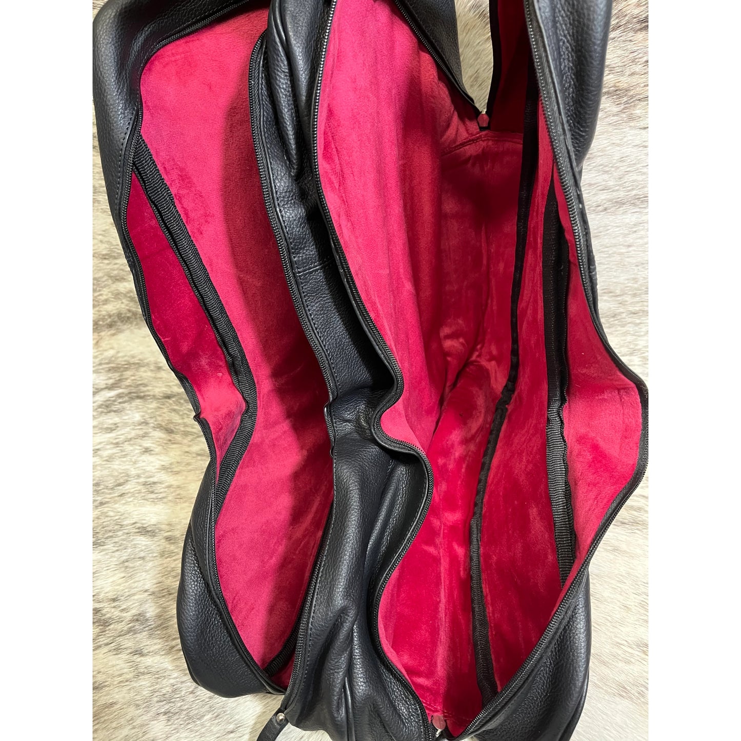 Pink Acid Wash Cowhide Boot Bag