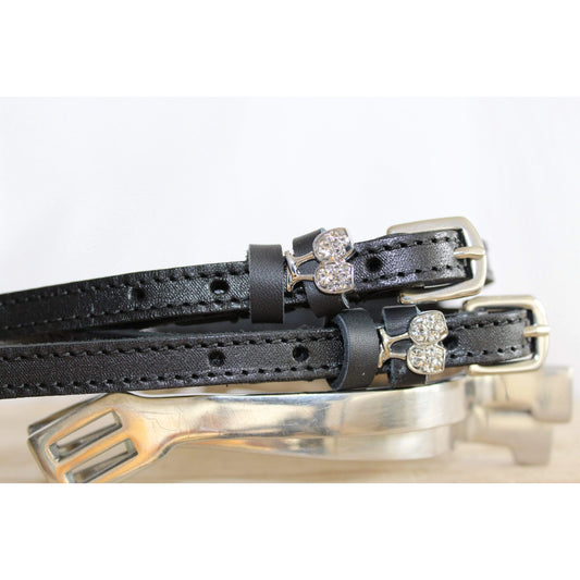 ManeJane Silver Wine Glass w Clear Stone English Spur Straps