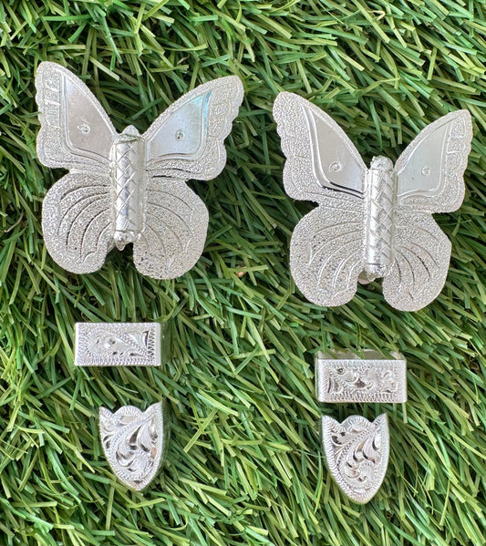 German Silver Butterfly Buckles, 5/8”