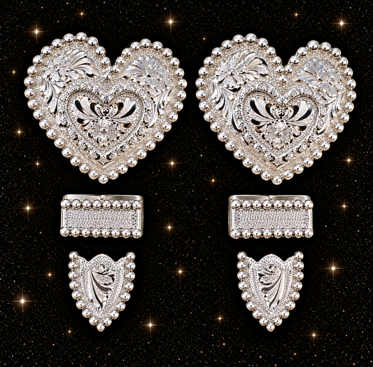 German Silver Heart Buckles, 5/8”