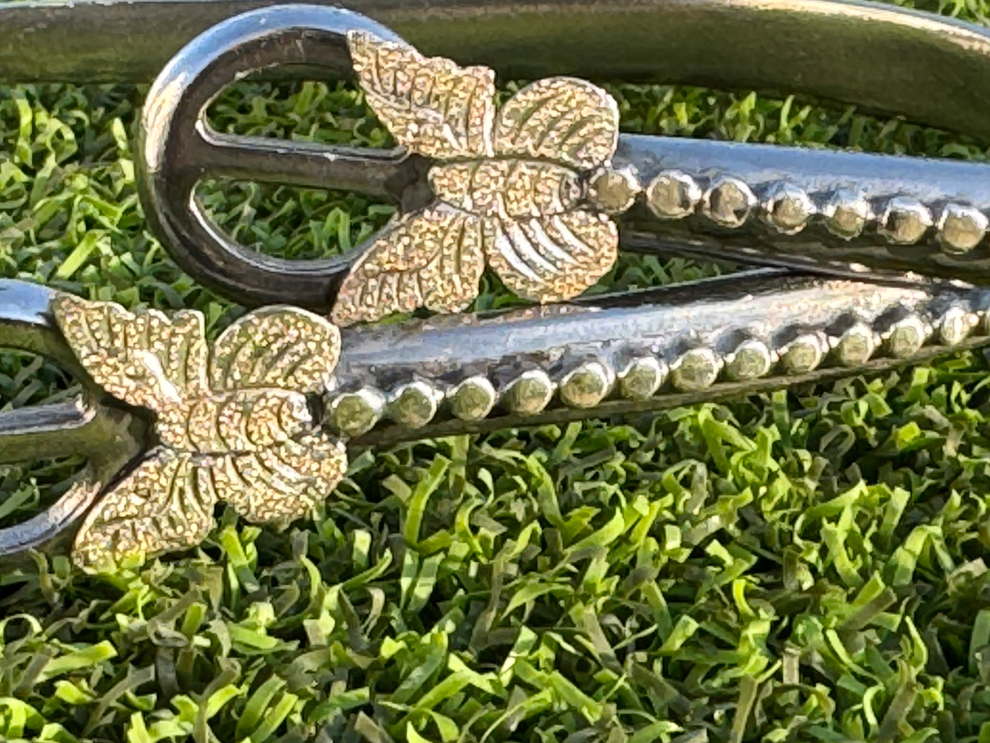 Ladies 1" Prince of Wales Canted English Spurs with Sterling Silver Dots & Butterflies