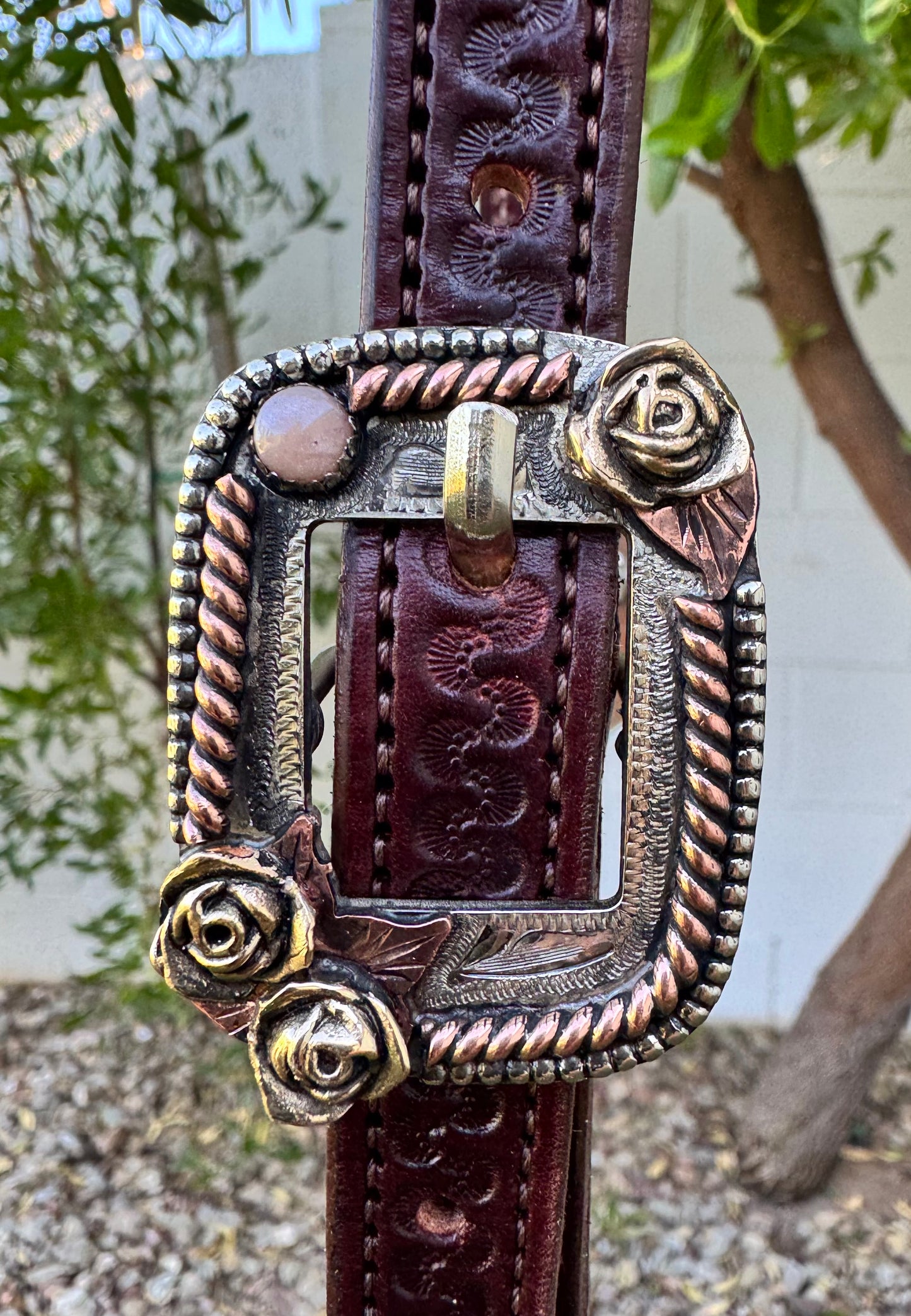 Fairytail Leather Co Pink Kangaroo Lace Headstall