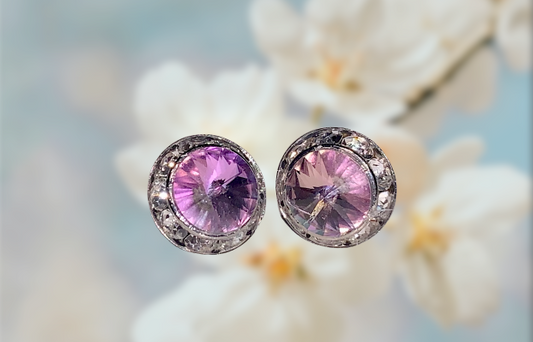 Austrian Crystal Lavender Stud Earrings