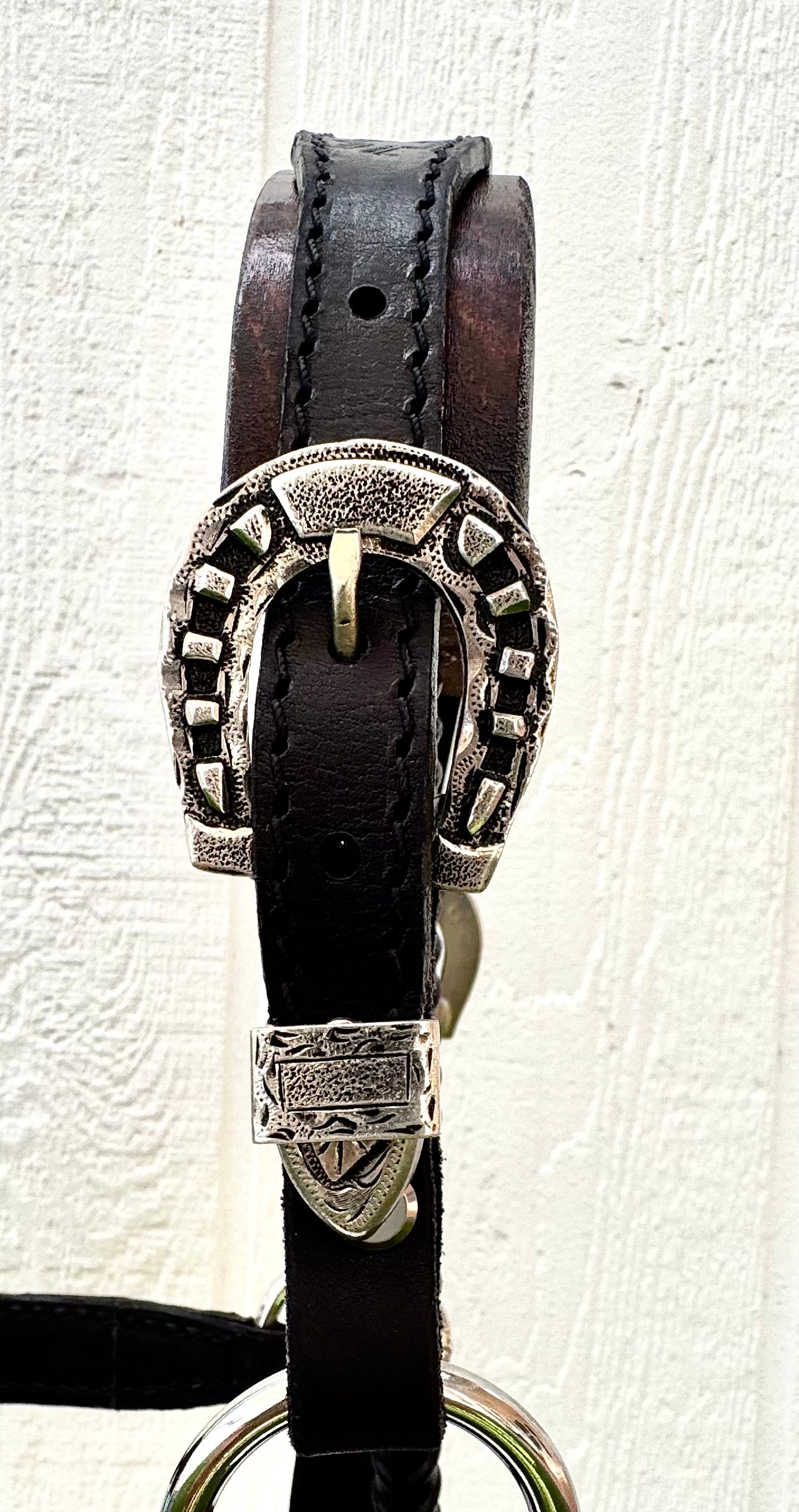 Black Basketweave Leather Yearling Halter