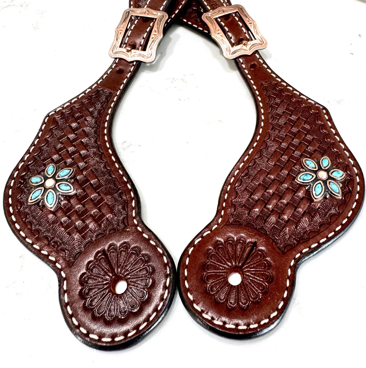 Ladies Baskeweave Western Spur Straps