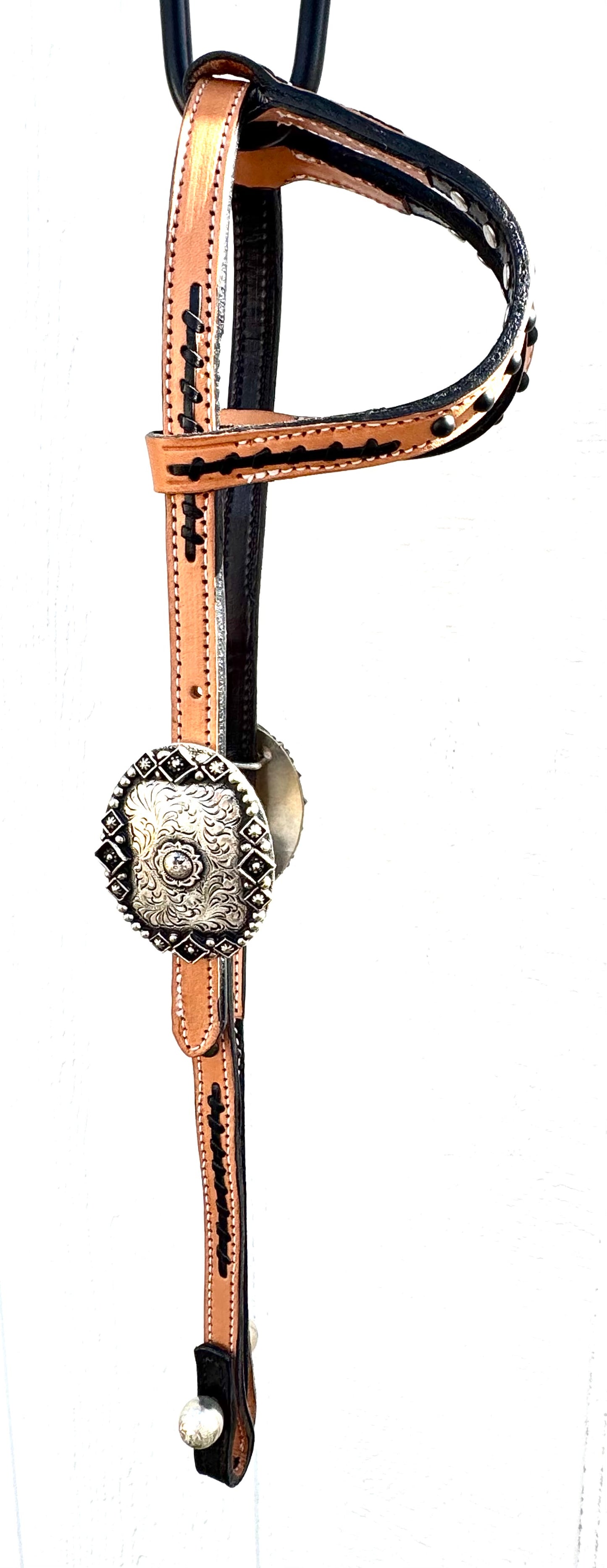 Fairytail Leather Co Natural and Black Two-Tone Headstall