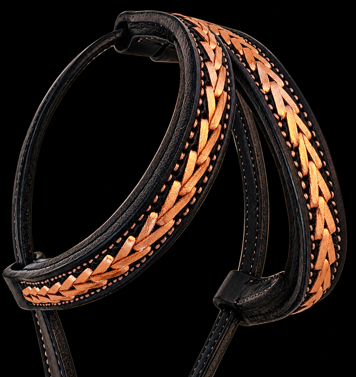 Chocolate with Metallic Copper Kangaroo Lace Ear Pieces
