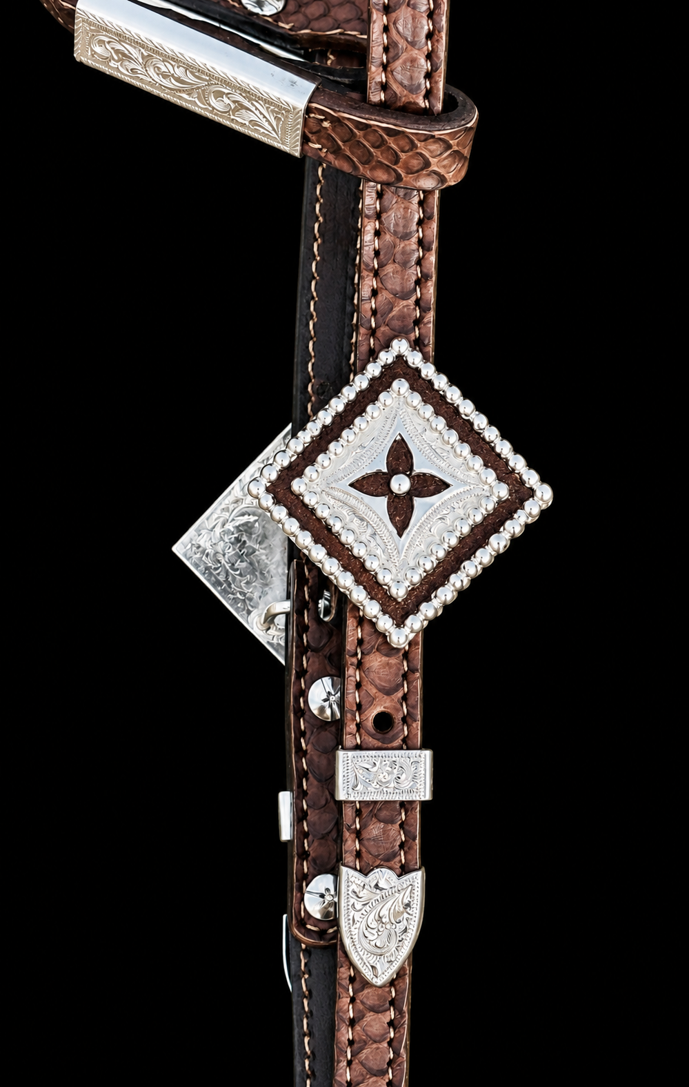 Fairytail Leather Co Brown Python Headstall