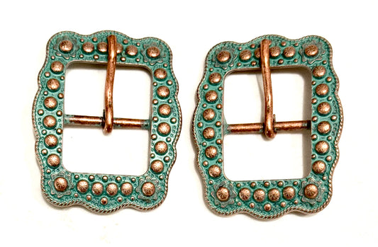 Patina with Copper Dots Buckles, 1”