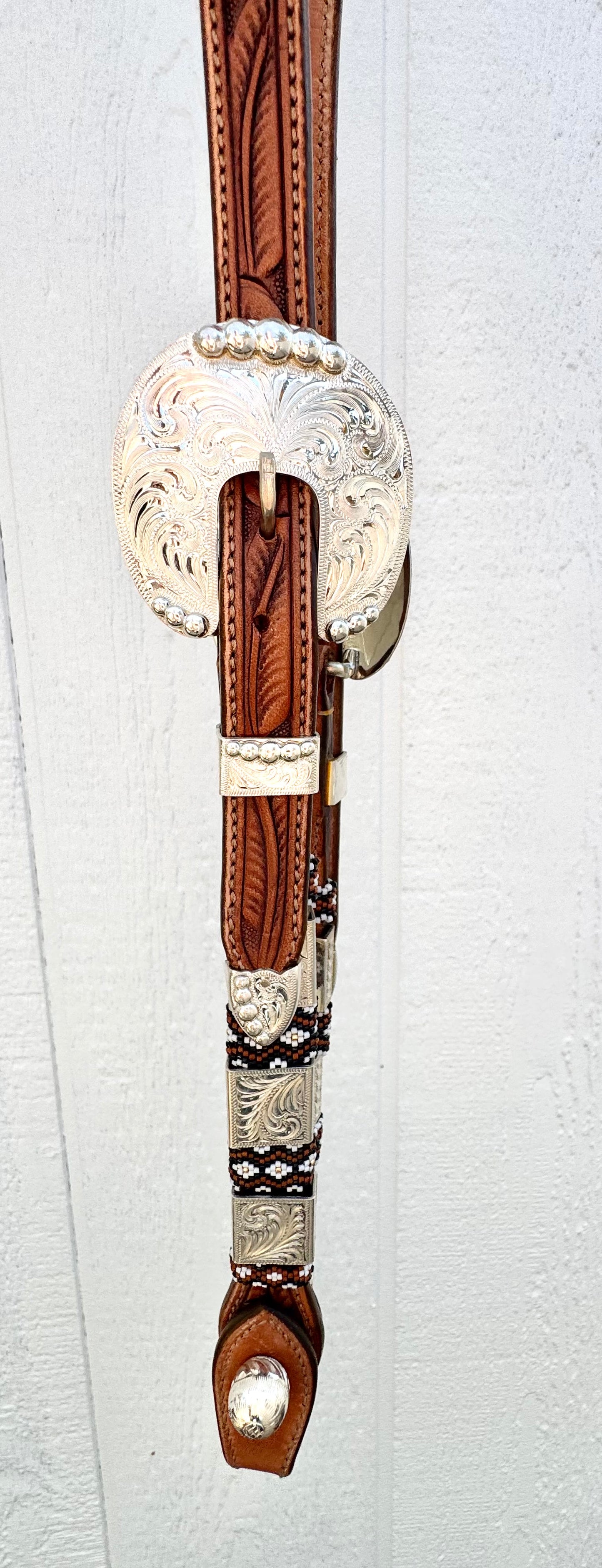 Tan Beaded Headstall