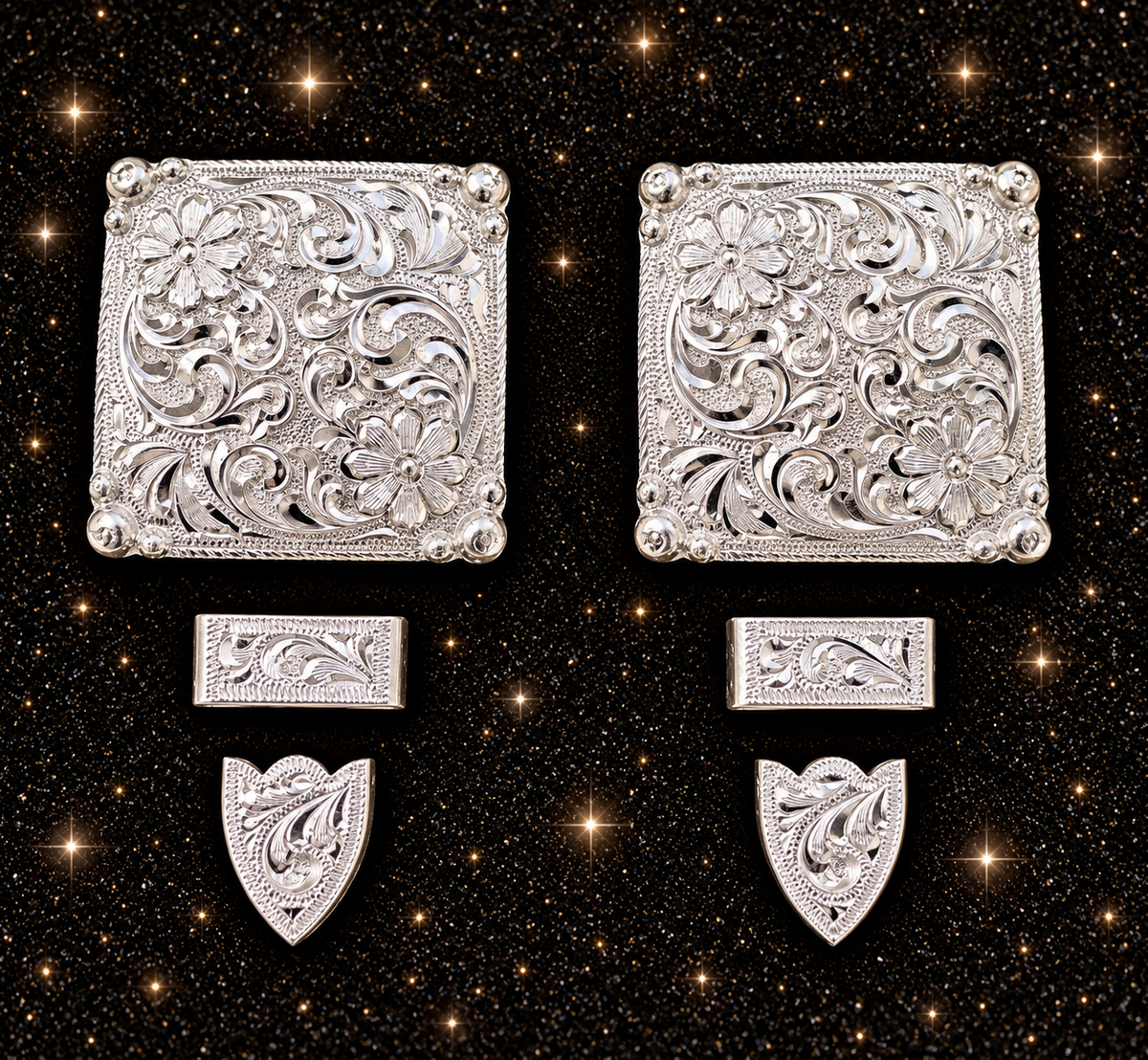 German Silver Square Buckles, 5/8”