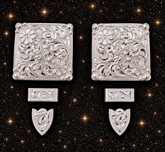 German Silver Square Buckles, 5/8”