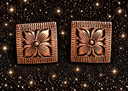 Antique Copper Conchos, 1/2” Square