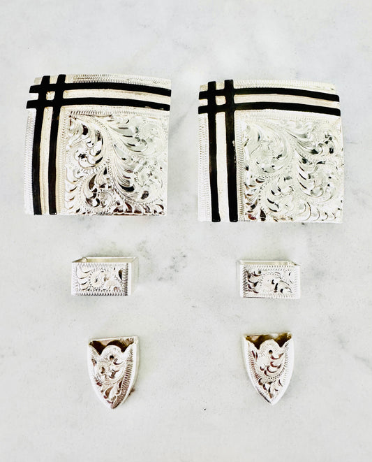 German Silver and Black Buckles, 3/4”