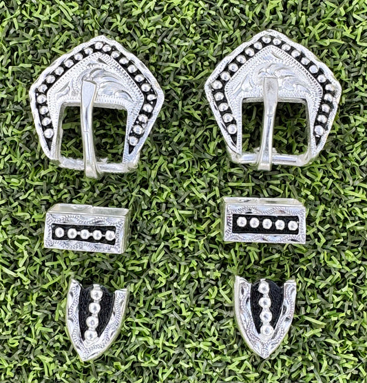 German Silver with Black Buckles, 5/8”