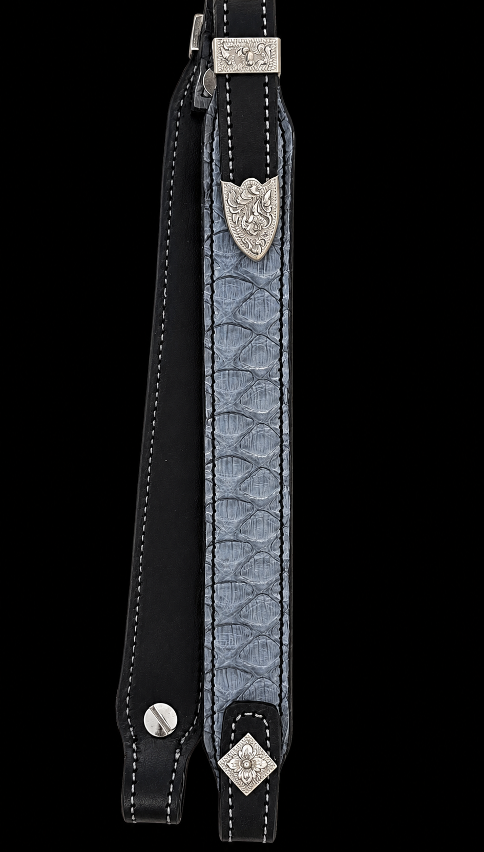 Fairytail Leather Co Black & Grey Python Headstall