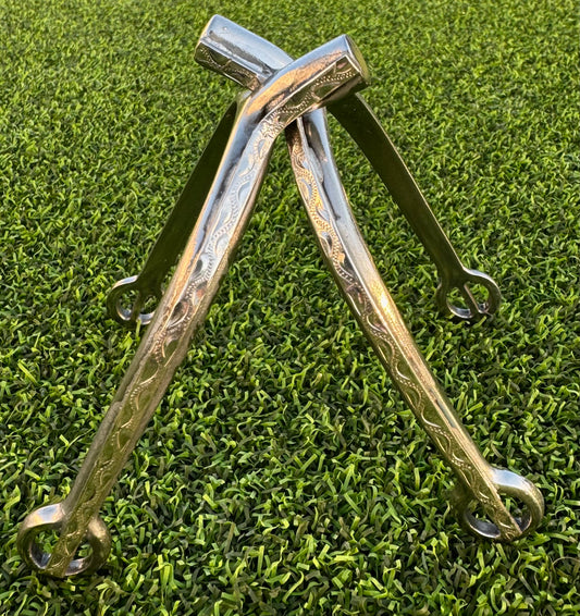 Ladies 1" Engraved Sterling Silver Canted English Spurs