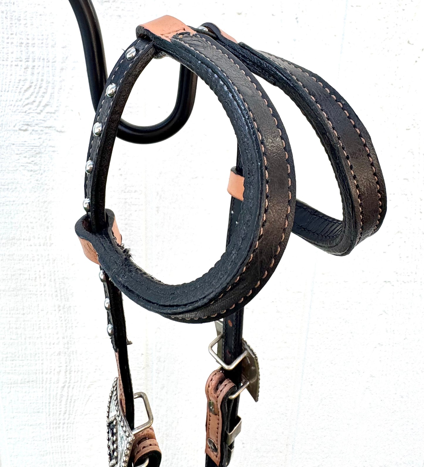 Fairytail Leather Co Natural and Black Two-Tone Headstall