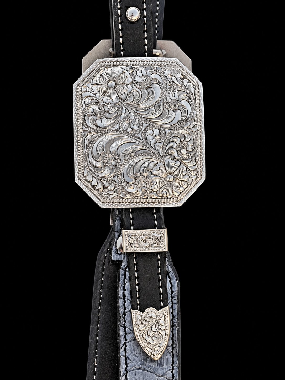 Fairytail Leather Co Black & Grey Python Headstall