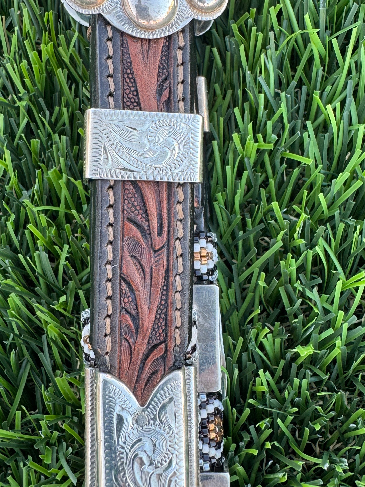 Chocolate and Black Beaded Headstall