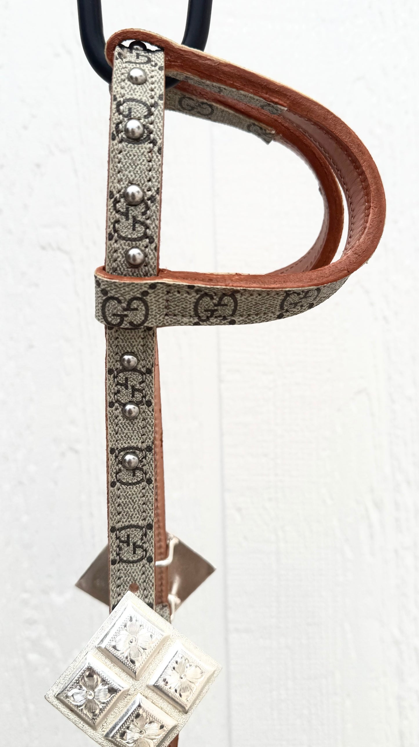 Fairytail Leather Co Tan Designer Headstall, German Silver