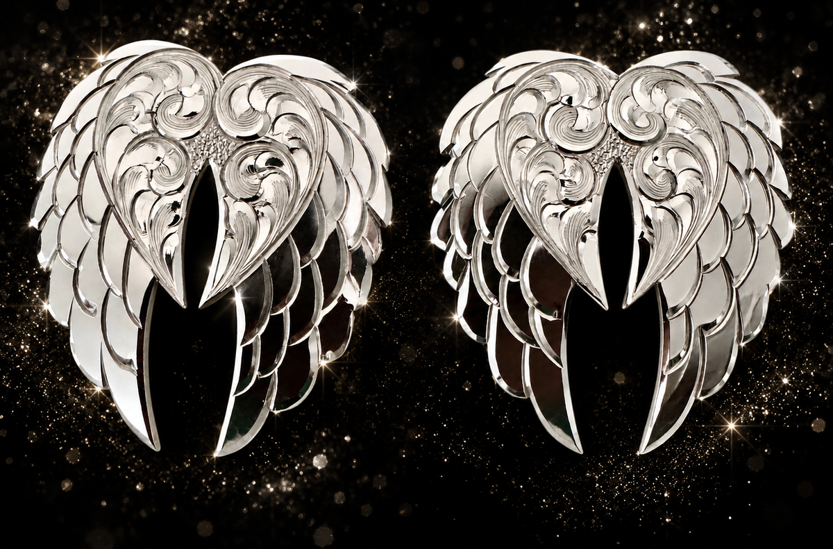 German Silver Angel Wing Buckles, 5/8”
